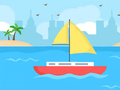 Тоглоом Coloring Book: Boat On Sea