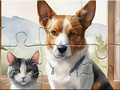Тоглоом Jigsaw Puzzle: Oil Painting Dog And Cat